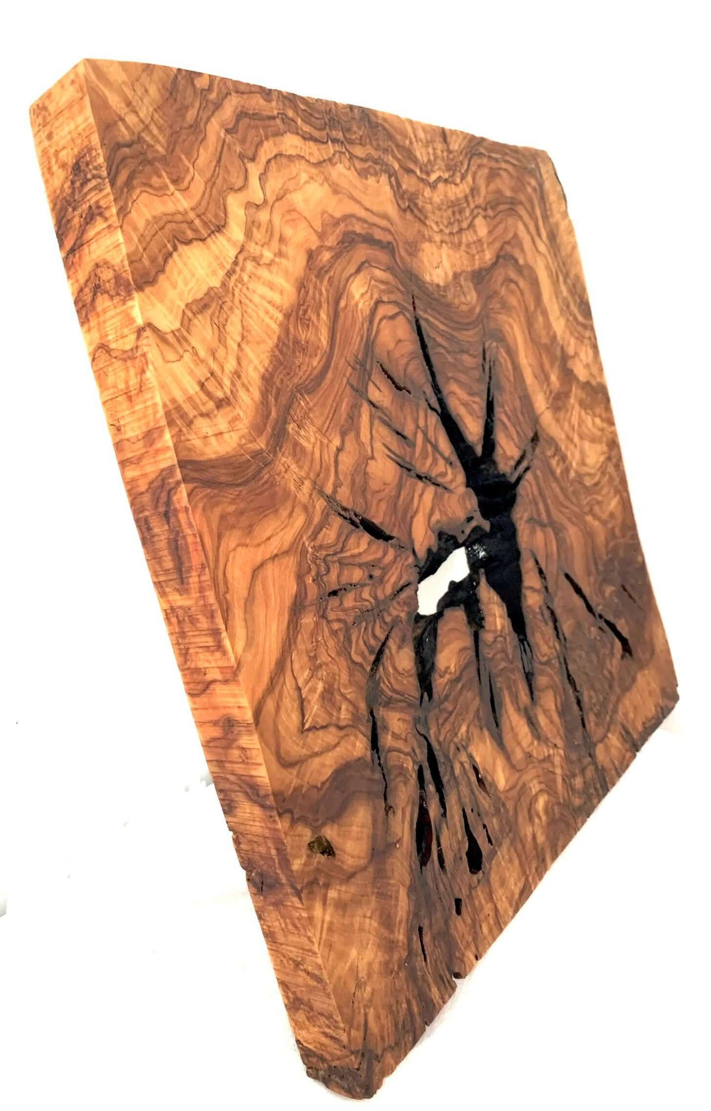 Side view olive wood wall tile
