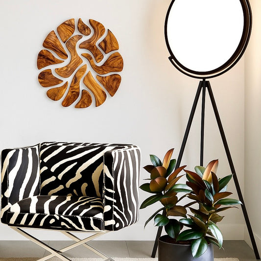 Handmade Olive Wood Wall Art – 14-Piece Puzzle Decor | Rustic Mediterranean Home Accent