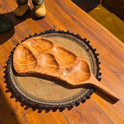 Wooden board on a textured surface