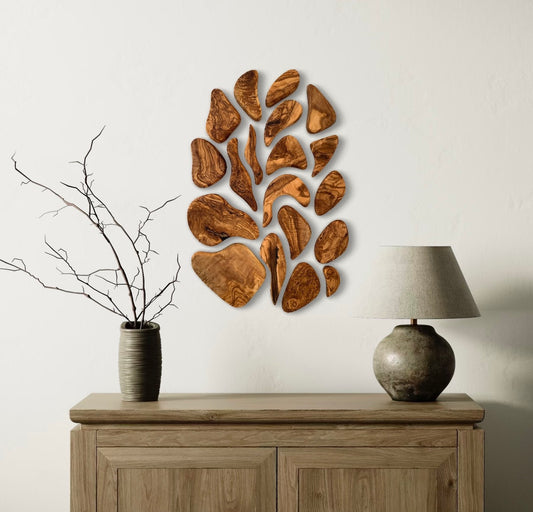 Artisan19 - Handmade Modular Olive Wood Wall Decor