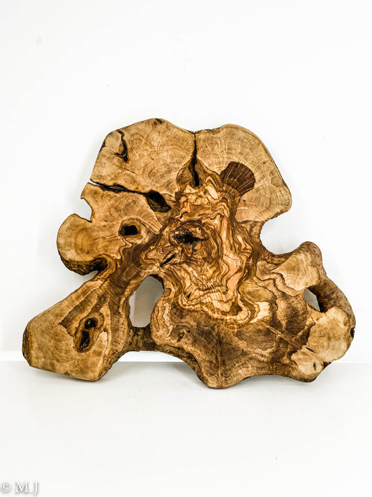 Natural Olive Wood Root Slab – Artistic Live Edge Piece for Wall Décor or Table Creation